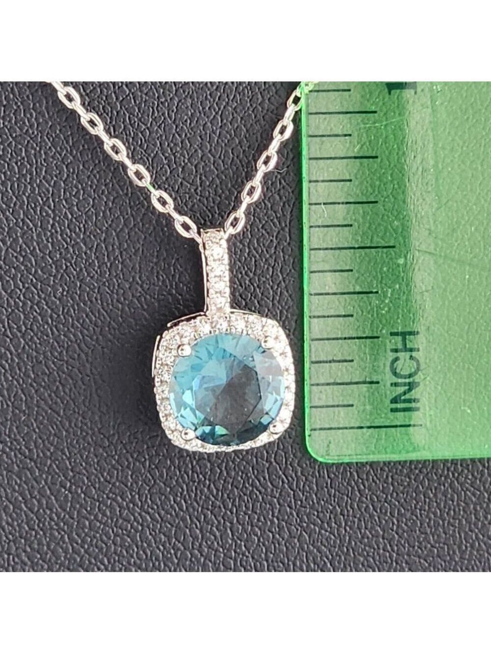 New 925 Silver Smoking Blue Gem Necklace – Classic & Eye-Catching Design - Picture 5 of 6